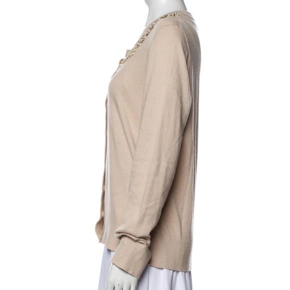 Kate Spade New York Embellished Beige Cardigan Size L - Picture 2 of 3